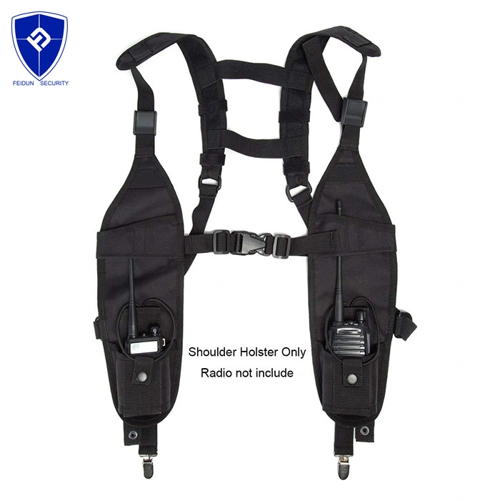 Top Seller Radio Shoulder Harness Holster Chest Vest Rig Tactical Molle CS Chest Rigji in Woodland Camo