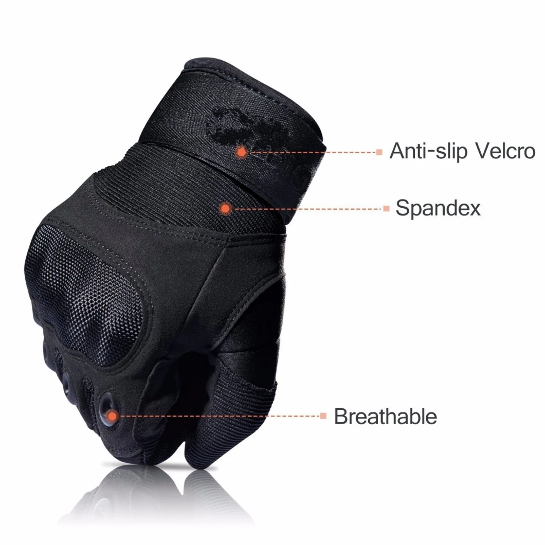 Wholesale Multifunctional Adjustable Breathable Tactical Gloves Rubber Hard Knuckle Military Gloves