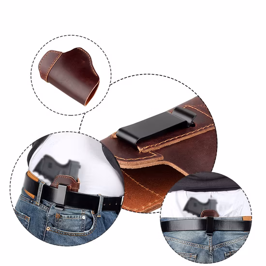 Fondina per pistola con cintura in vita Fondina per pistola tattica in pelle con logo personalizzato OEM