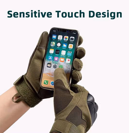 Touch screen per moto da caccia invernale all'aperto, escursionismo, guanti tattici da combattimento con mezze dita