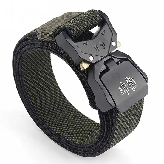 Cintura tattica da combattimento in nylon da uomo con fibbia in metallo, cintura da caccia ed escursionismo
